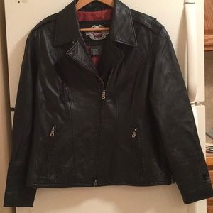 Harley Davidson leather bedazzled leather jacket